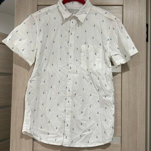 Cactus White Nautical Print Men's Casual Shirt